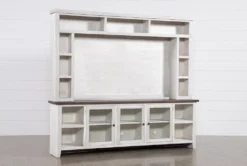 Dixon White 97" 2 Piece Entertainment Center With Glass Doors