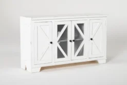 Sinclair II White 54" TV Stand With Glass Doors 10 Sinclair II White 54" TV Stand With Glass Doors -Cheap Furniture Store 258162 white wood media console side 18