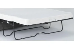 Hampstead Graphite 137" 2 Piece Sectional With Left Arm Facing Queen Sleeper Sofa,Right Arm Facing Corner Chaise & Storage Ottoman -Cheap Furniture Store 300231 grey fabric sectional corner chaise detail 51