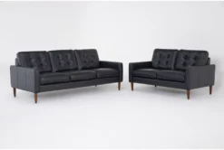 Grayson Leather 2 Piece Sofa & Loveseat Set